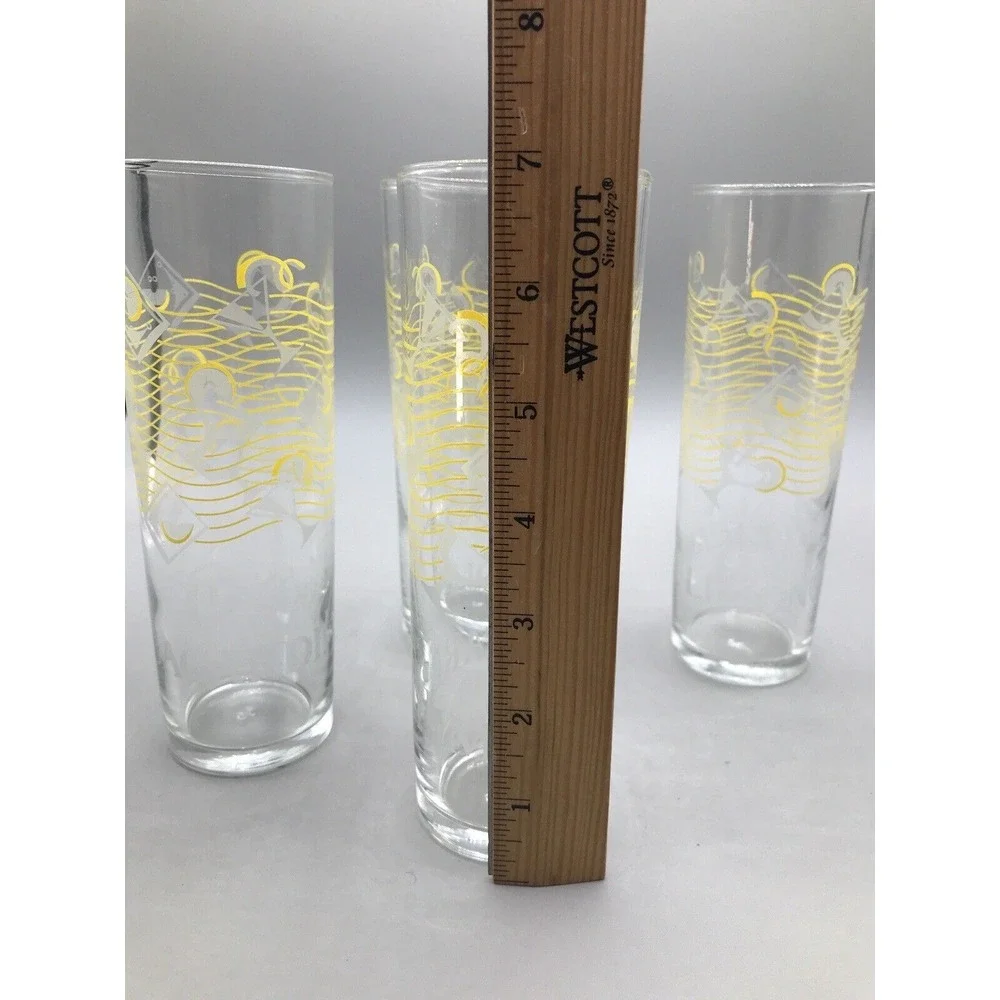 Bicardi‎ Rum Highball Glasses Tom Collins Limon Lemon Cocktail set of 4